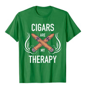 CIGARS ARE MY THERAPY QUOTE T SHIRT FOR MEN