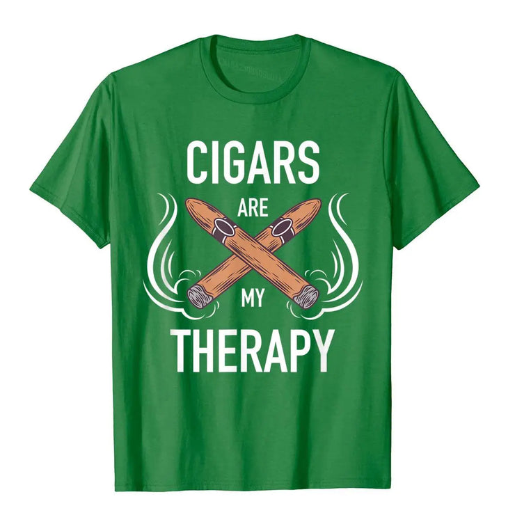 CIGARS ARE MY THERAPY QUOTE T SHIRT FOR MEN