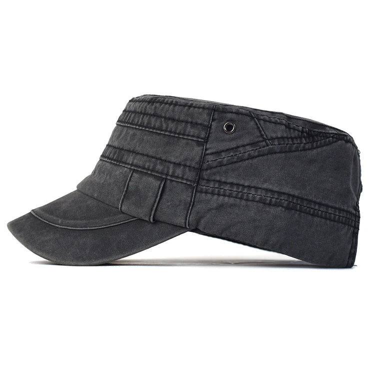 Casual Washed Cotton  Adjustable Military Cap