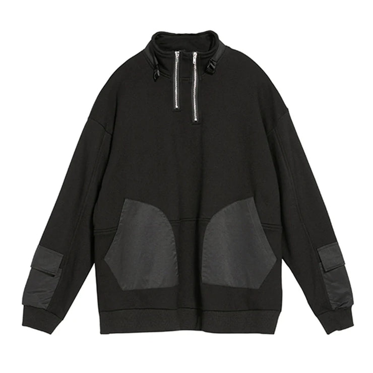 luxury Patchwork Collared sweatshirt