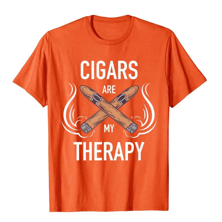 CIGARS ARE MY THERAPY QUOTE T SHIRT FOR MEN