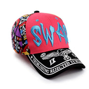 Parent-Child Cartoon Embroidery Letter SunShade Baseball Cap