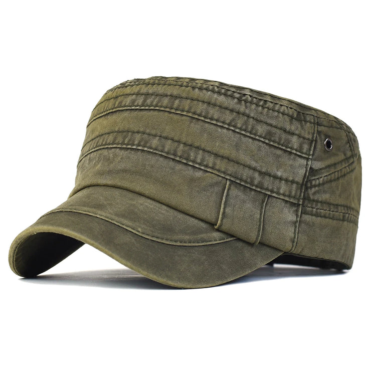 Casual Washed Cotton  Adjustable Military Cap