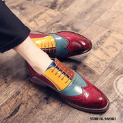 BRITISH DESIGNER COLOURFUL  BROGUE LEATHER SHOES