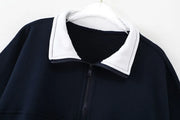 Oversize women velvet embroidery sweatshirts