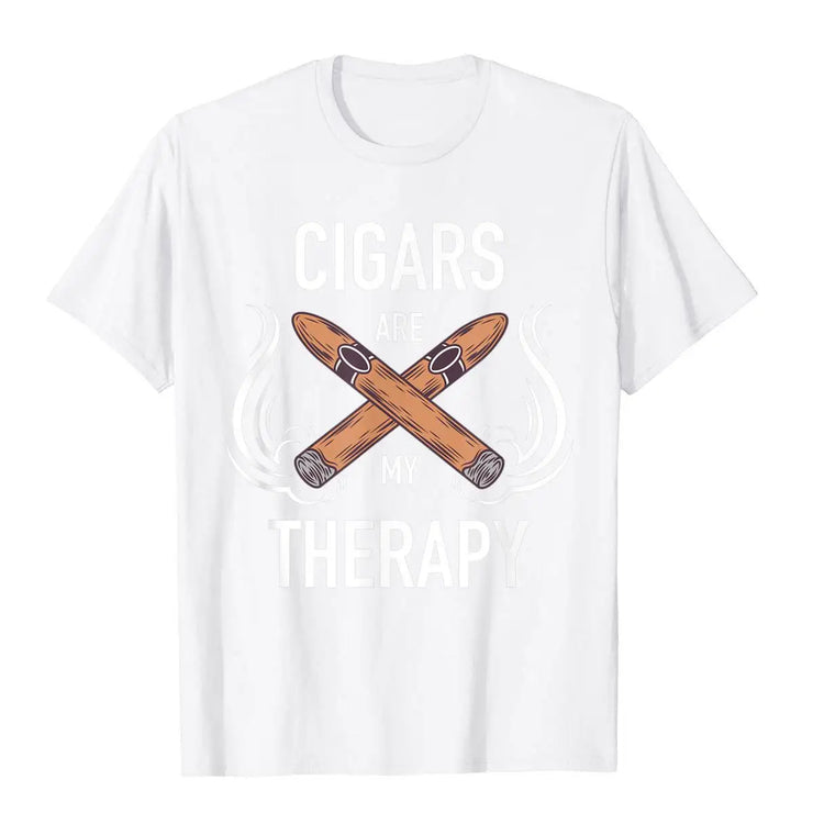 CIGARS ARE MY THERAPY QUOTE T SHIRT FOR MEN