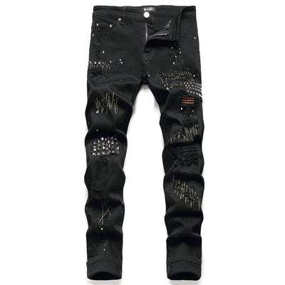 EH·MD® Diamond Embroidered  Cotton Stretch Denim