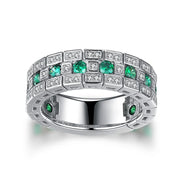 Luxury Paved Green Cubic Zirconia Ring