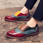 BRITISH DESIGNER COLOURFUL  BROGUE LEATHER SHOES