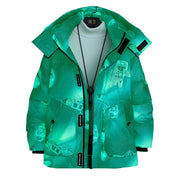 White Eiderdown Glow-In-The-Dark Down Jacket