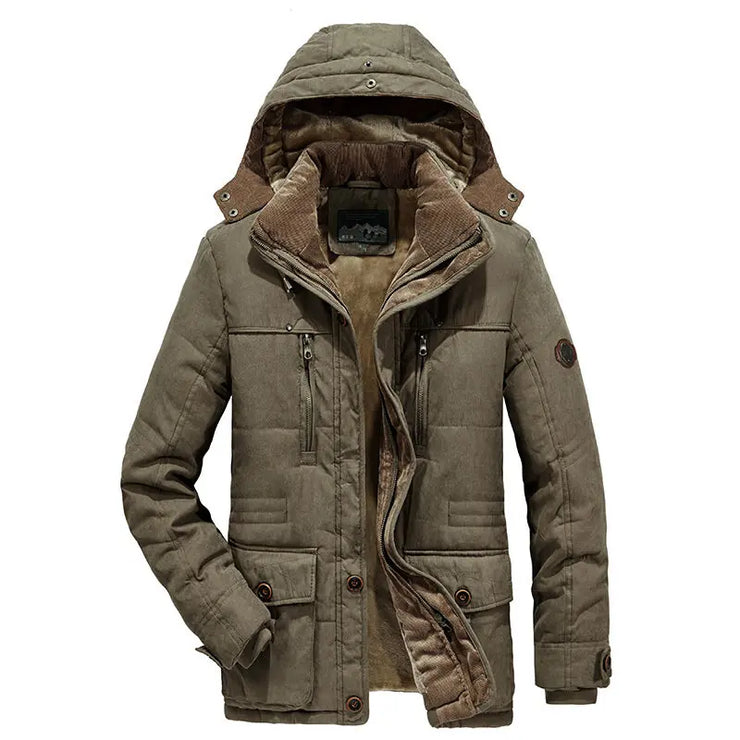 Leisure Velvet Thick Warm  Waterproof Fleece Hooded  coat