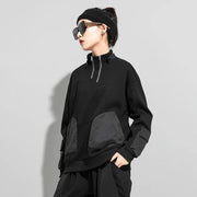 luxury Patchwork Collared sweatshirt