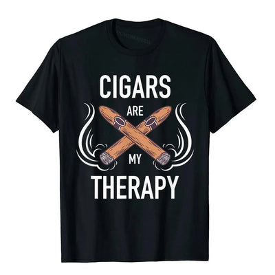 CIGARS ARE MY THERAPY QUOTE T SHIRT FOR MEN