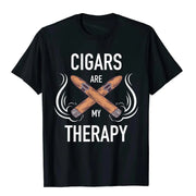 CIGARS ARE MY THERAPY QUOTE T SHIRT FOR MEN
