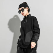luxury Patchwork Collared sweatshirt
