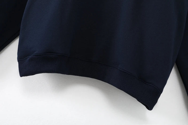 Oversize women velvet embroidery sweatshirts