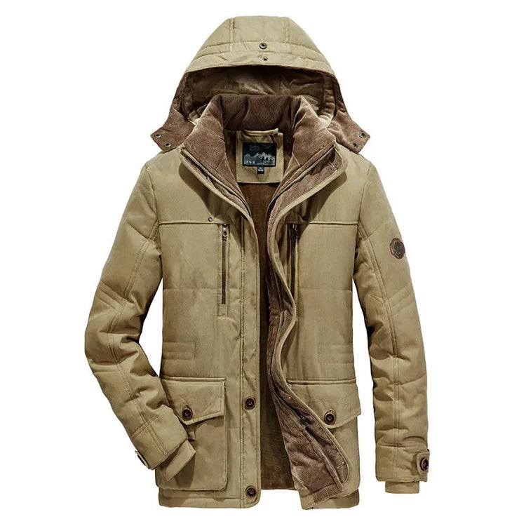 Leisure Velvet Thick Warm  Waterproof Fleece Hooded  coat