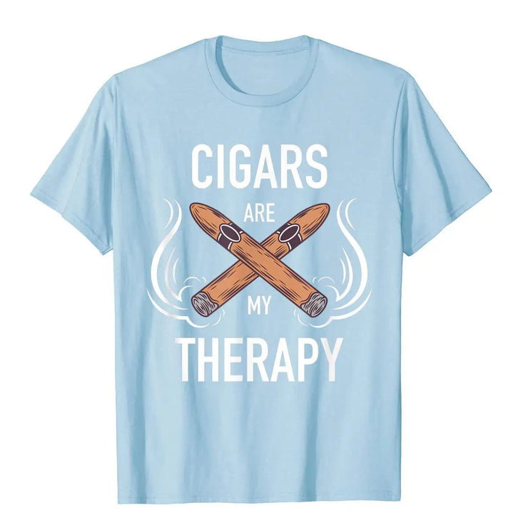 CIGARS ARE MY THERAPY QUOTE T SHIRT FOR MEN