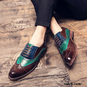 BRITISH DESIGNER COLOURFUL  BROGUE LEATHER SHOES