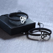 ADJUSTABLE BLACK BRAIDED WITH STAINLESS STEEL