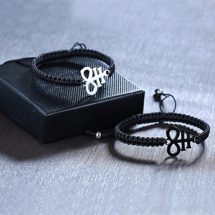 ADJUSTABLE BLACK BRAIDED WITH STAINLESS STEEL