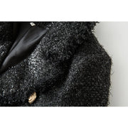 Vintage High-Luxury Solid Tweed Tassel Jacket