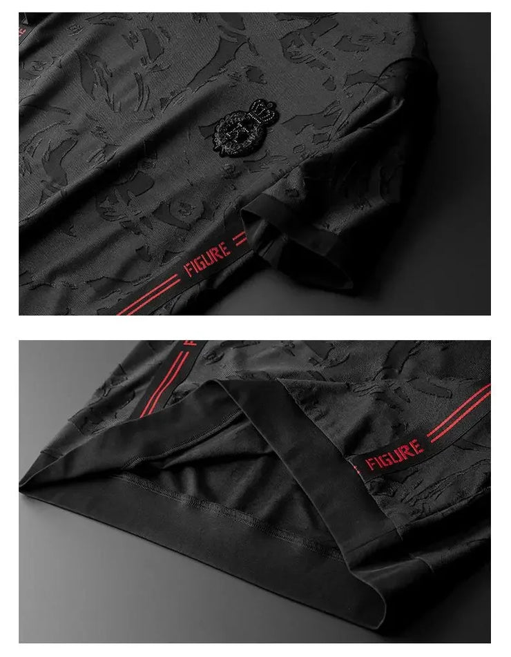 European high-end Jacquard Ribbon splicing tracksuit
