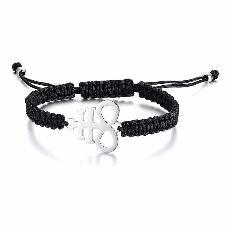 ADJUSTABLE BLACK BRAIDED WITH STAINLESS STEEL