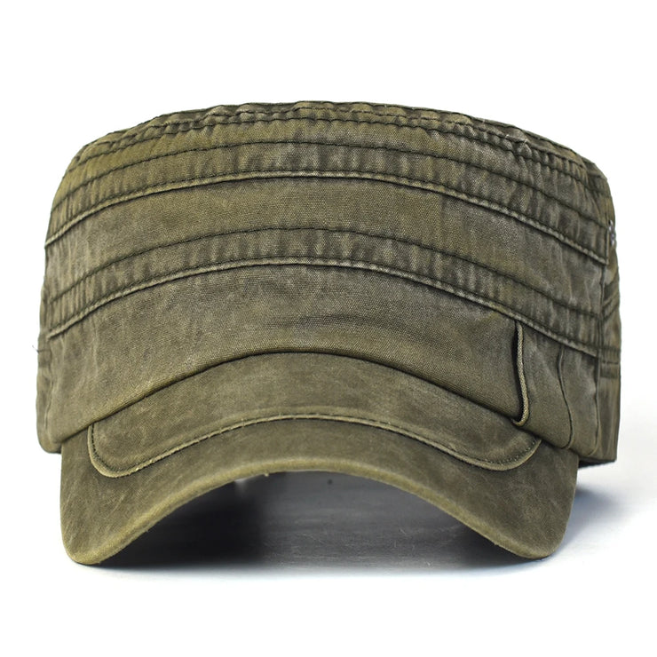 Casual Washed Cotton  Adjustable Military Cap