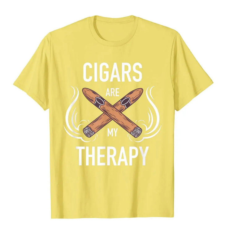 CIGARS ARE MY THERAPY QUOTE T SHIRT FOR MEN
