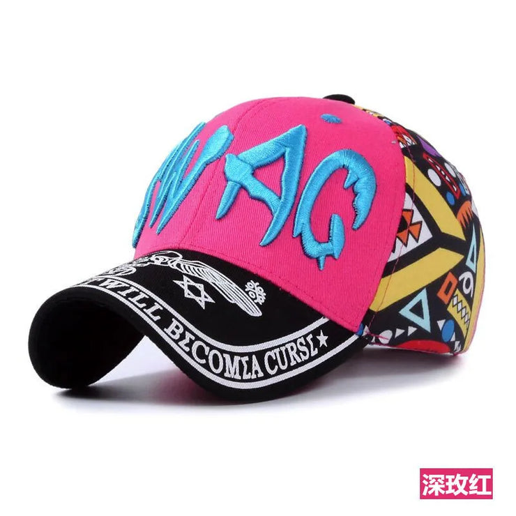 Parent-Child Cartoon Embroidery Letter SunShade Baseball Cap