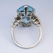 Luxury Female Light Sky Blue Wedding Ring