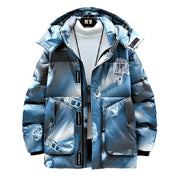 White Eiderdown Glow-In-The-Dark Down Jacket