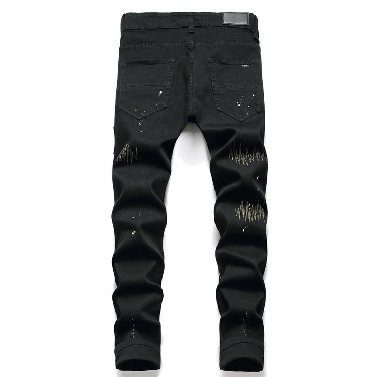 EH·MD® Diamond Embroidered  Cotton Stretch Denim