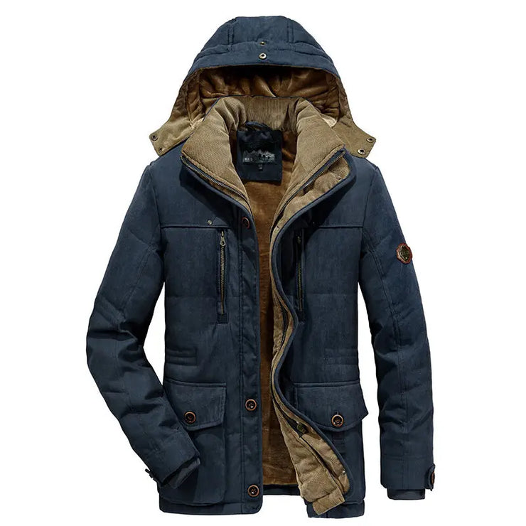 Leisure Velvet Thick Warm  Waterproof Fleece Hooded  coat