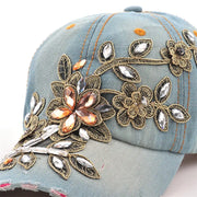 Diamond Painting Embroidery Flower Denim cap