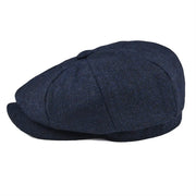 BOTVELA Blue Herringbone Newsboy Cap