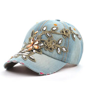 Diamond Painting Embroidery Flower Denim cap