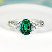 Trendy Oval Green Cubic Zirconia Adjustable Ring
