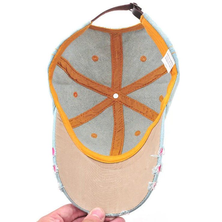 Diamond Painting Embroidery Flower Denim cap