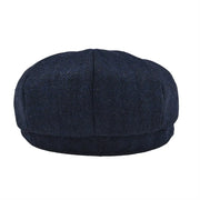BOTVELA Blue Herringbone Newsboy Cap