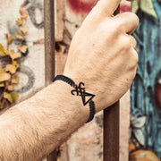 ADJUSTABLE BLACK BRAIDED WITH STAINLESS STEEL