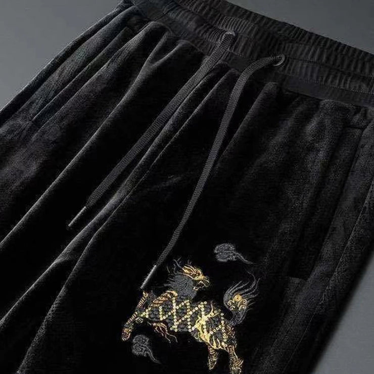 Thick velvet embroidery Track suit
