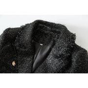 Vintage High-Luxury Solid Tweed Tassel Jacket