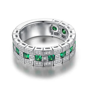 Luxury Paved Green Cubic Zirconia Ring