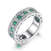 Luxury Paved Green Cubic Zirconia Ring