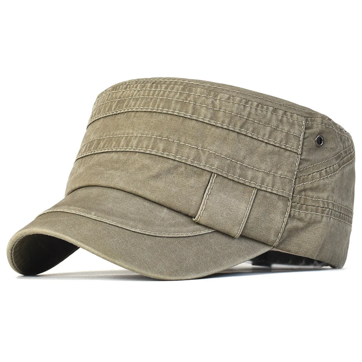 Casual Washed Cotton  Adjustable Military Cap