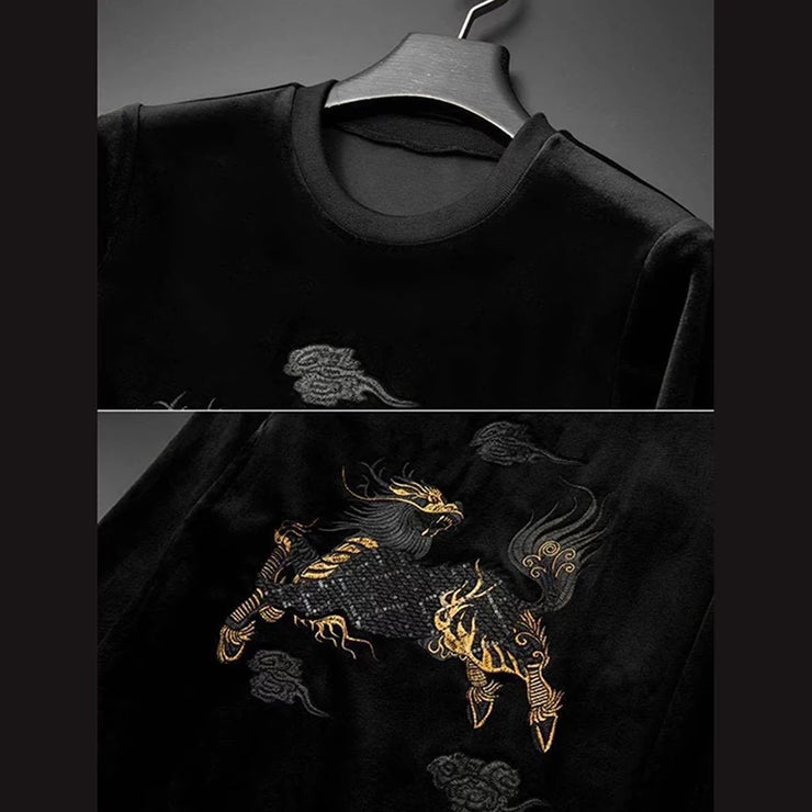 Thick velvet embroidery Track suit