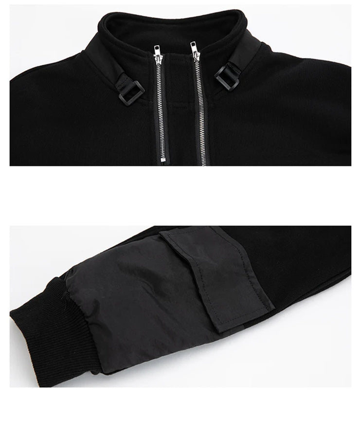 luxury Patchwork Collared sweatshirt