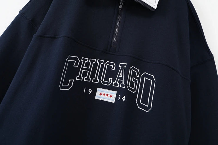 Oversize women velvet embroidery sweatshirts